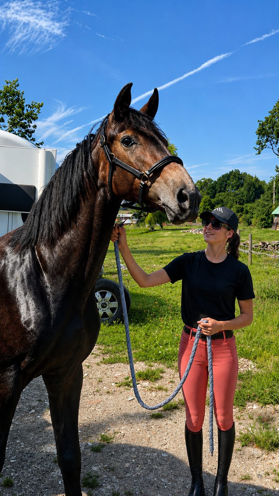 Justine Petit avec un cheval